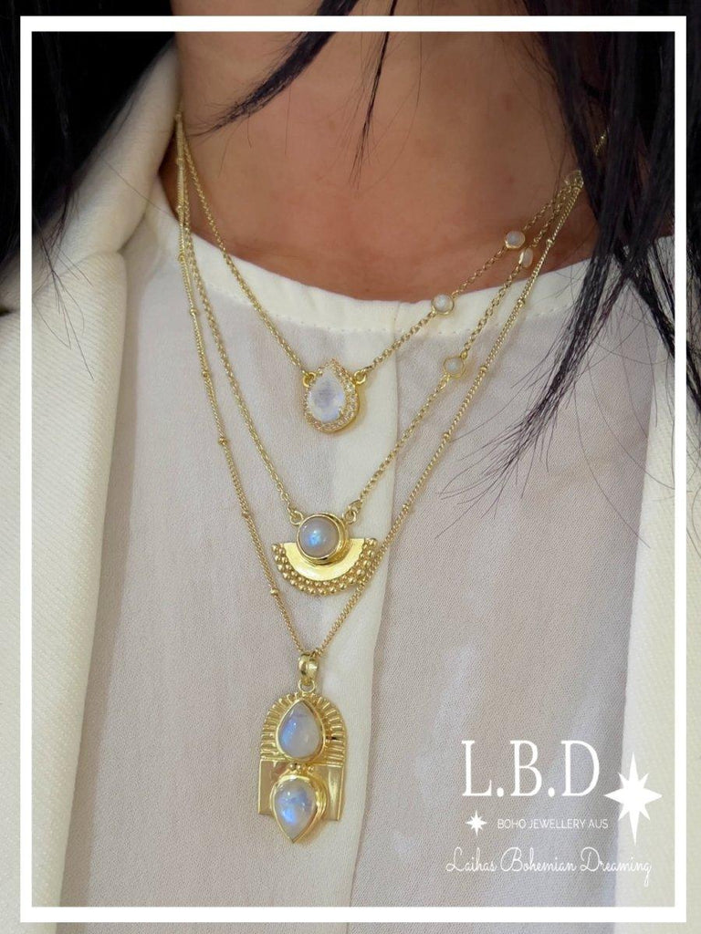 Laihas Dare To Dream Gold Moonstone Necklace