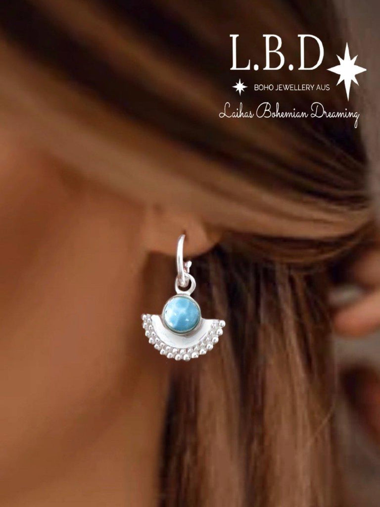 Laihas Dare To Dream Larimar Hoop Earrings