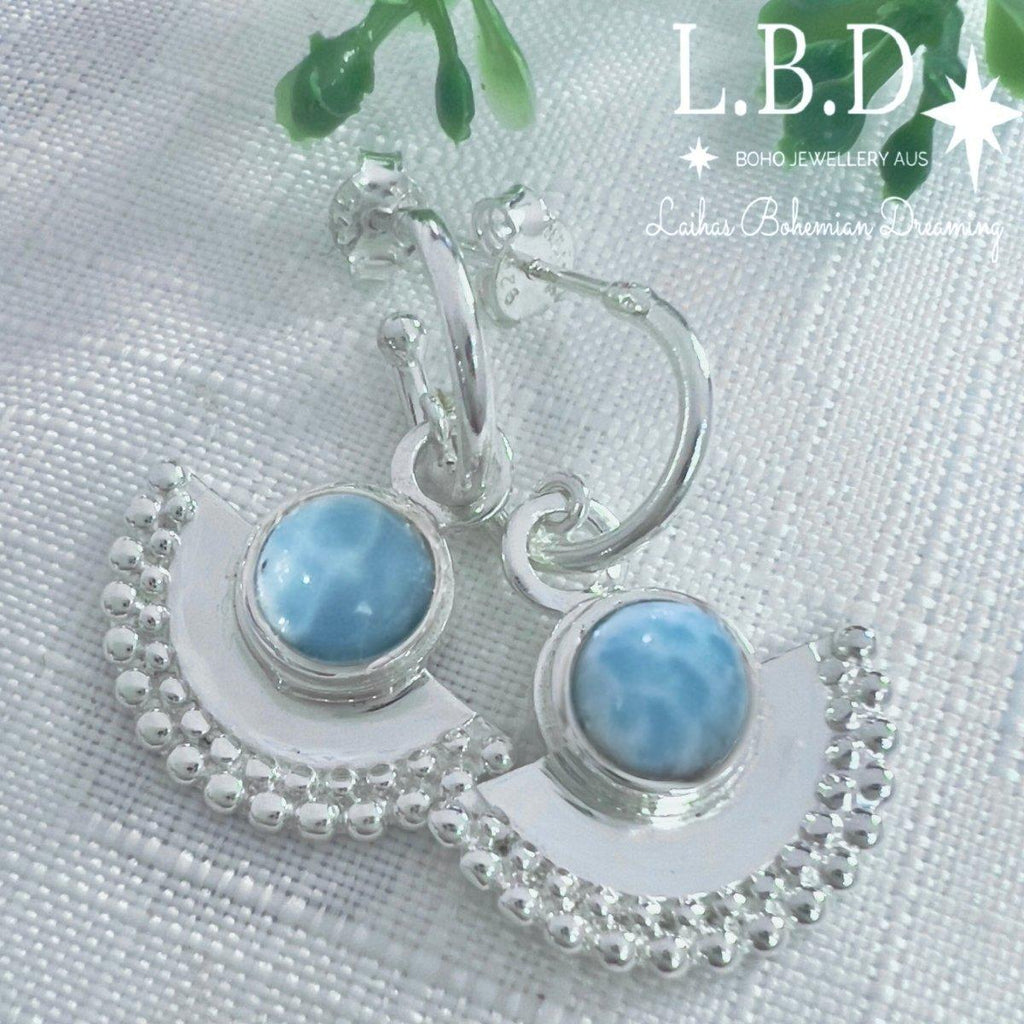 Laihas Dare To Dream Larimar Hoop Earrings