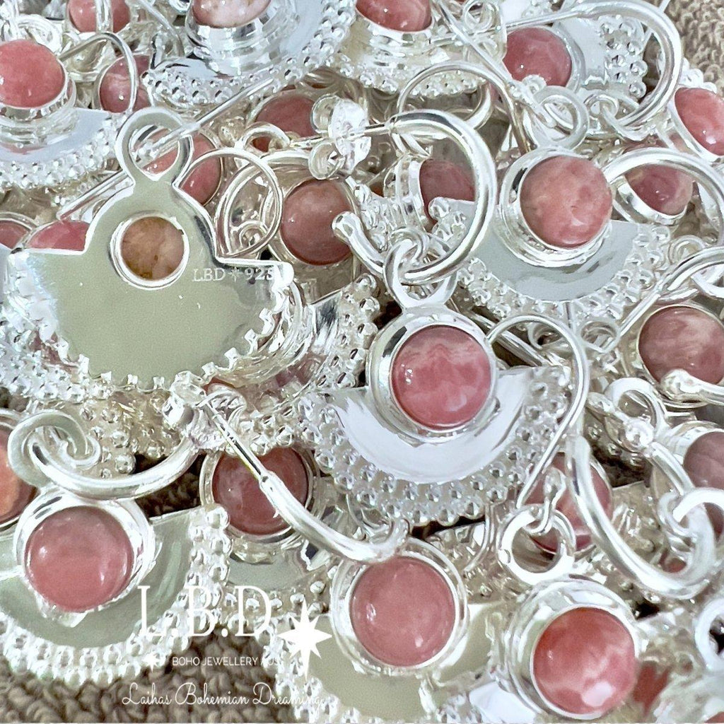 Laihas Dare To Dream Rhodochrosite Hoop Earrings