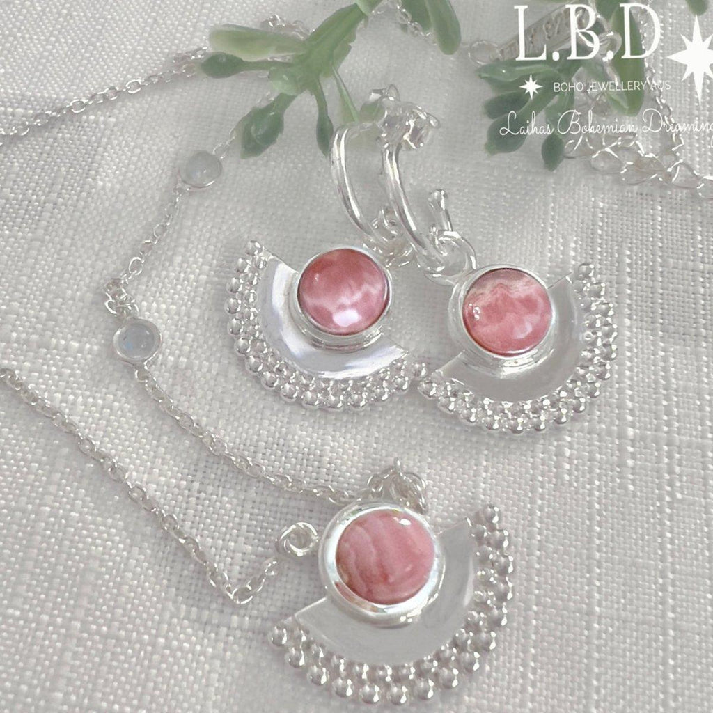 Laihas Dare To Dream Rhodochrosite Hoop Earrings