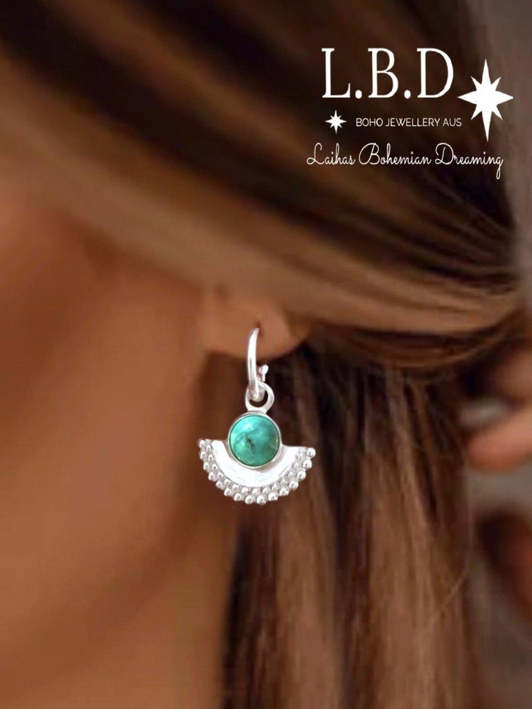 Laihas Dare To Dream Turquoise Hoop Earrings