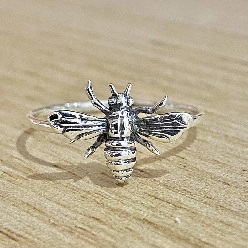 Laihas Delicate Oxidised Sterling Silver Bee Ring Ass sizes -LBD Australia