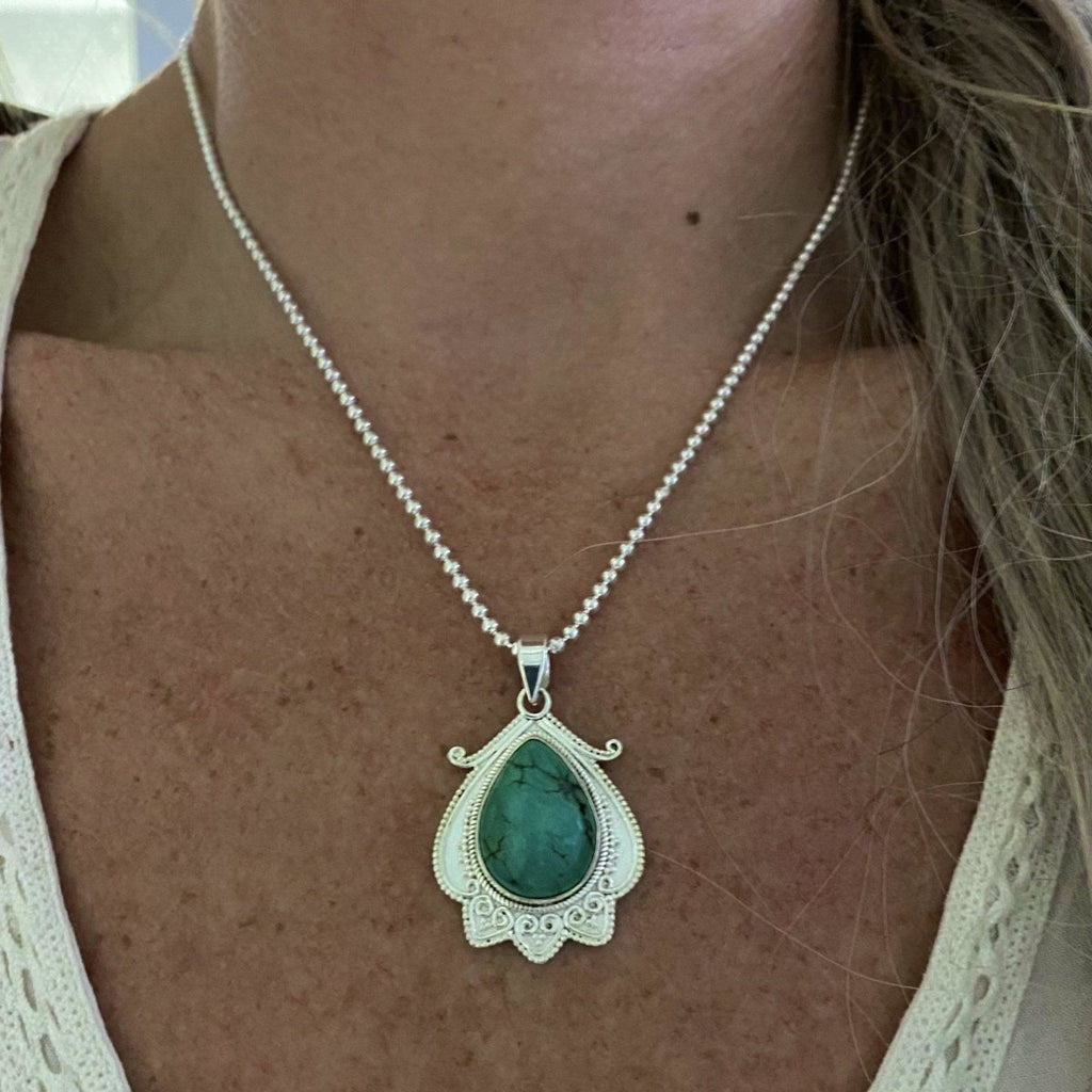 Laihas Designer Bohemian Swirl Turquoise Necklace