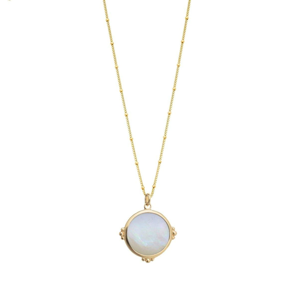 Laihas Enchanted Gold Mother Of Pearl Necklace- Gold Vermeil