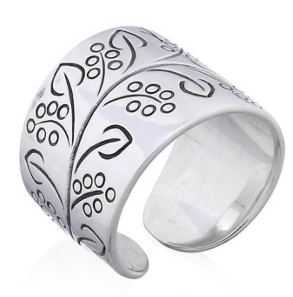 Laihas Floral Cuff Sterling Silver Boho Ring -LBD Australia