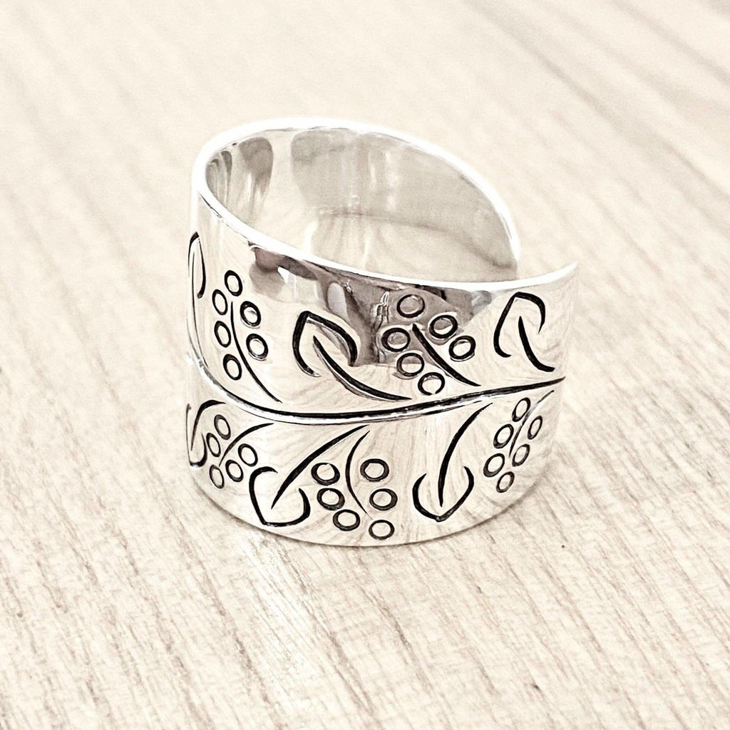 Laihas Floral Cuff Sterling Silver Boho Ring -LBD Australia