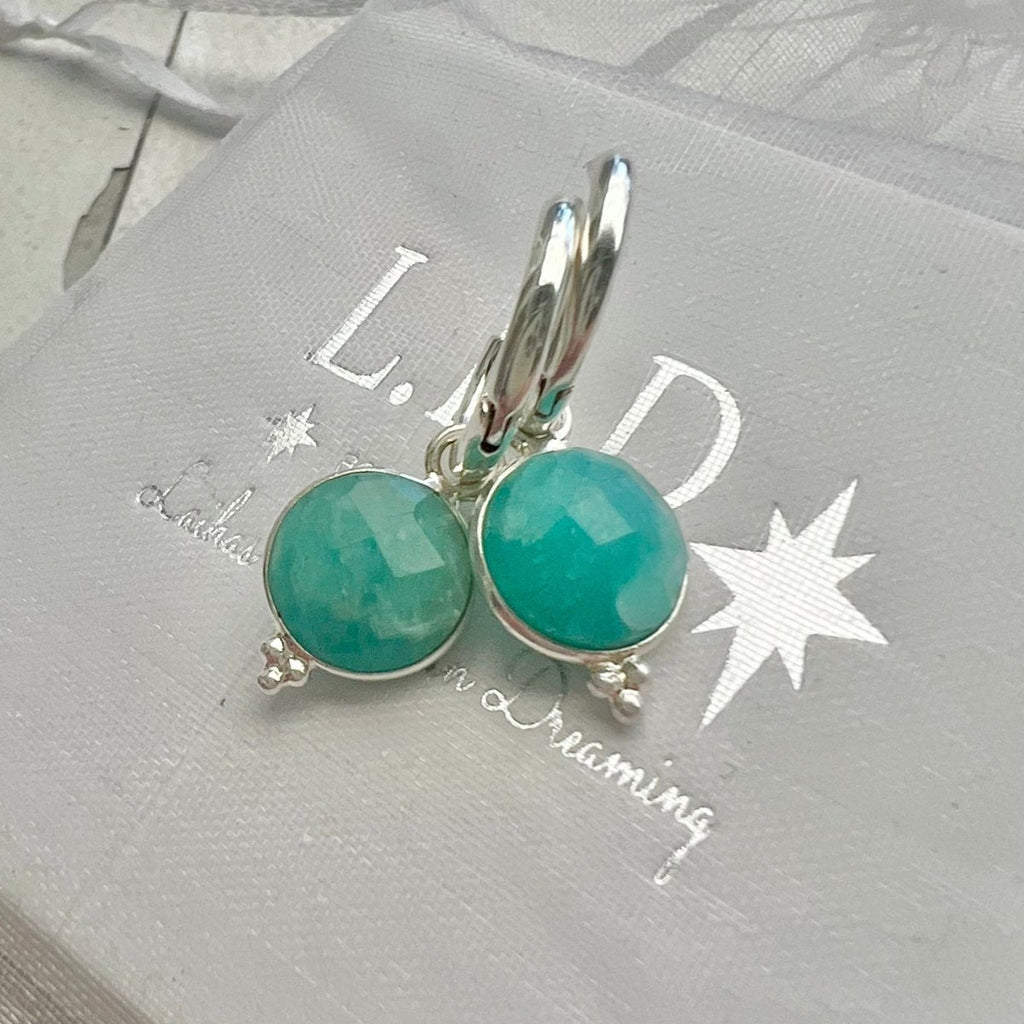 Laihas Free Spirit Amazonite Hoop Earrings