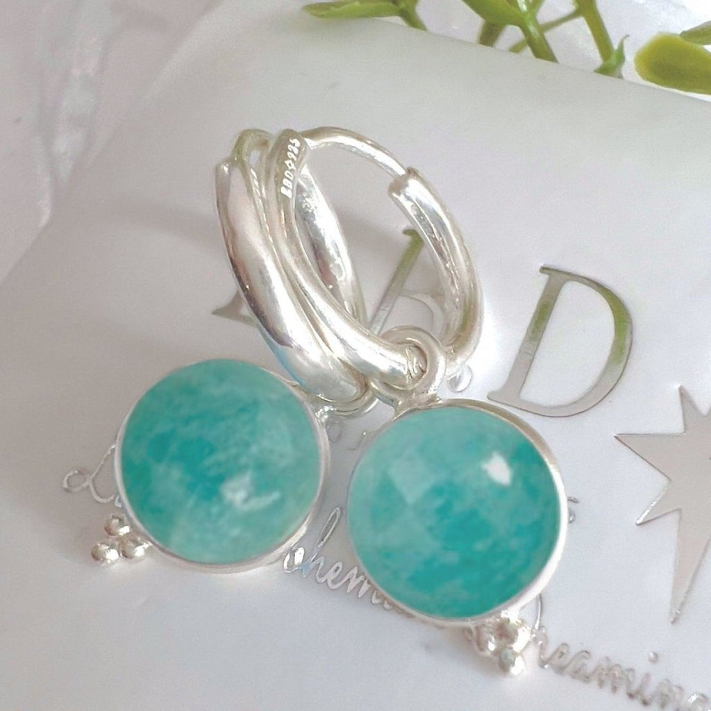 Laihas Free Spirit Amazonite Hoop Earrings