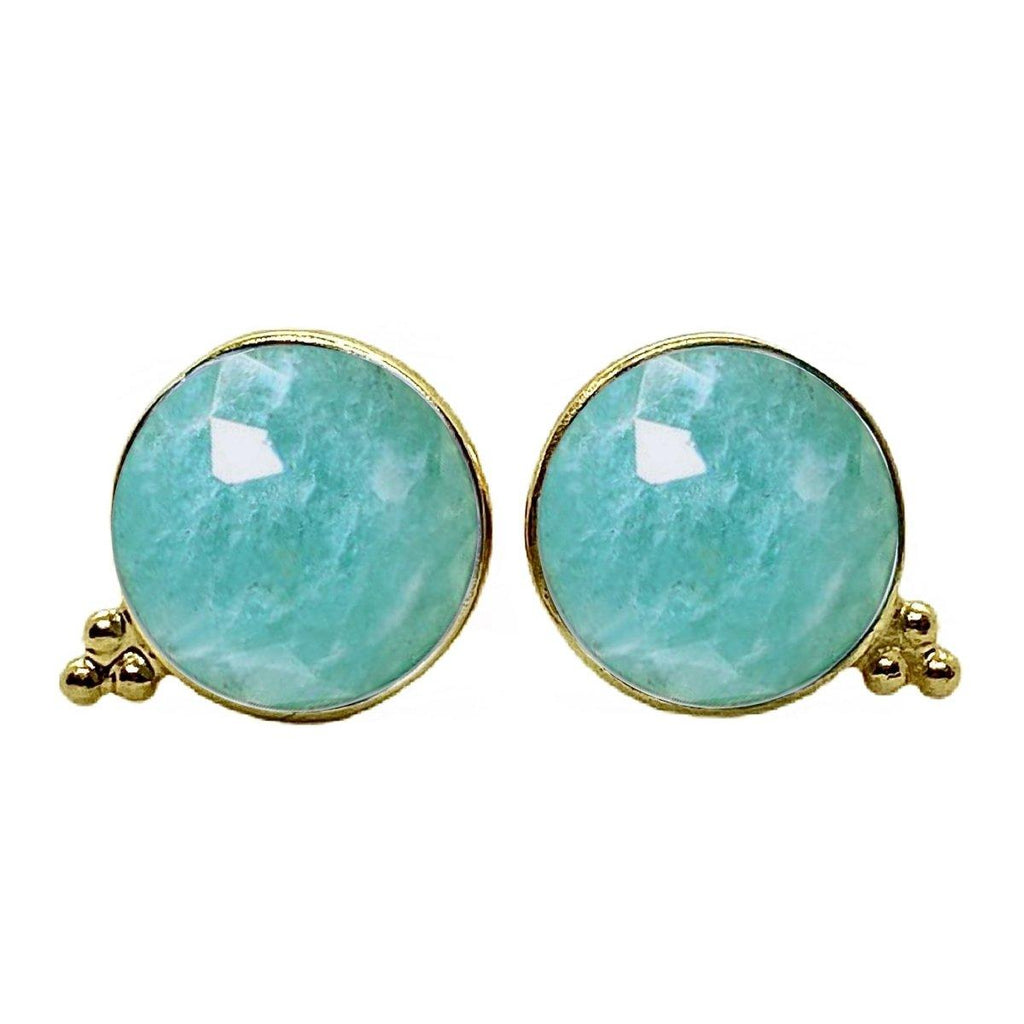 Laihas Free Spirit Gold Amazonite Stud Earrings