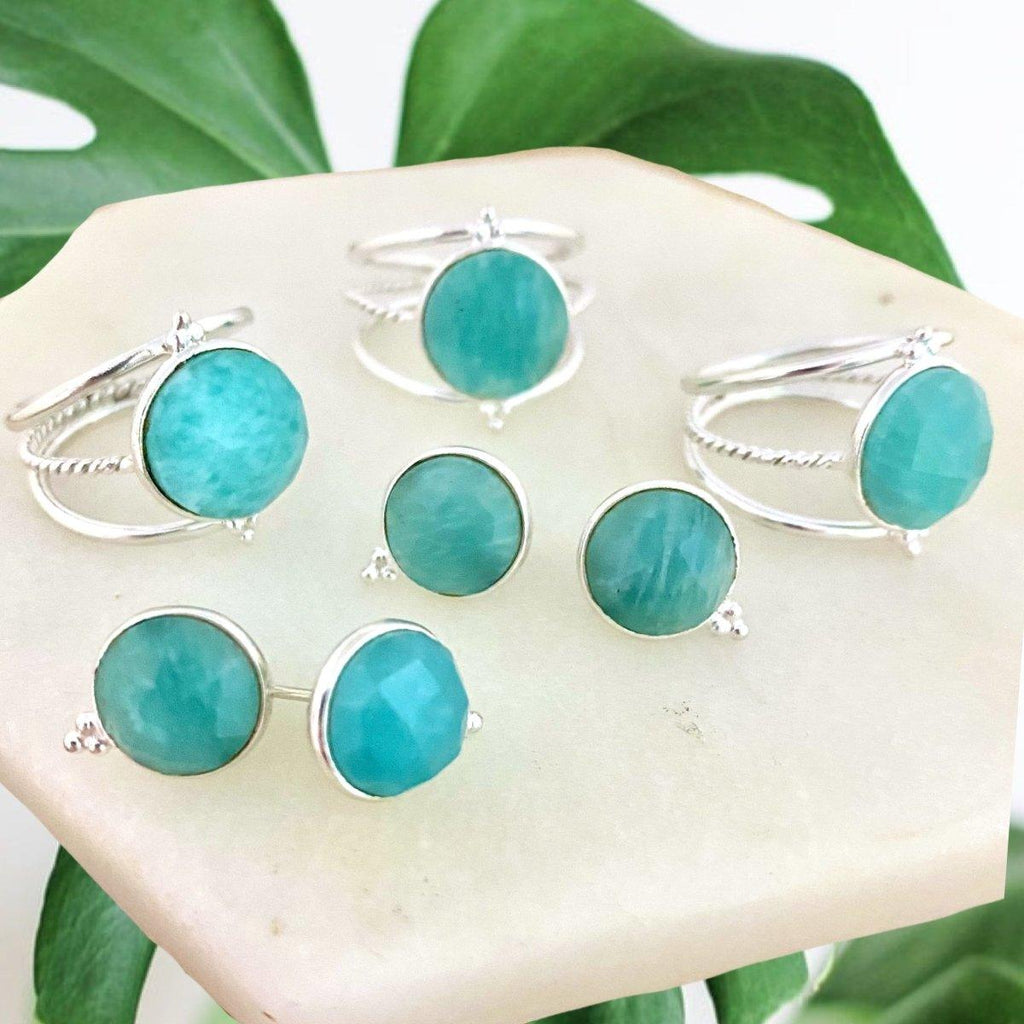 Laihas Free Spirit Gold Amazonite Stud Earrings