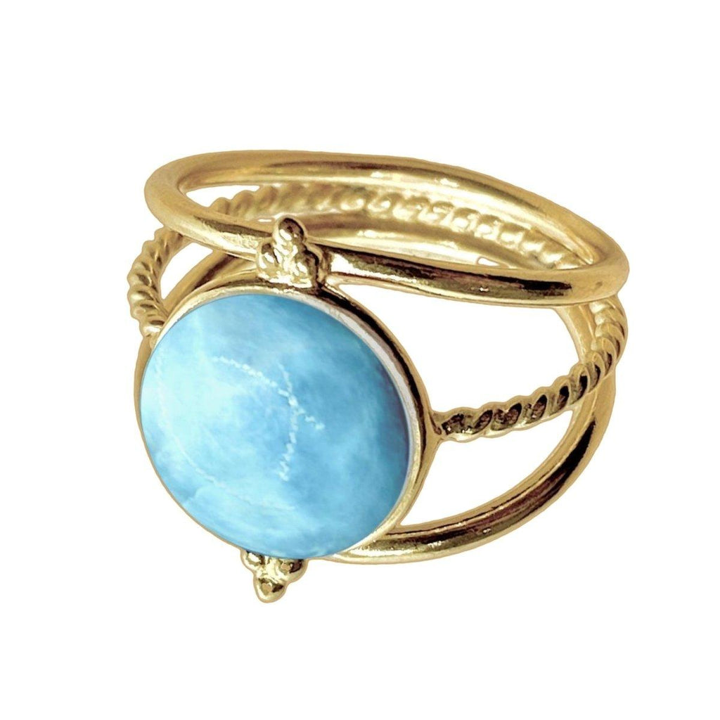 Laihas Free Spirit Gold Larimar Ring