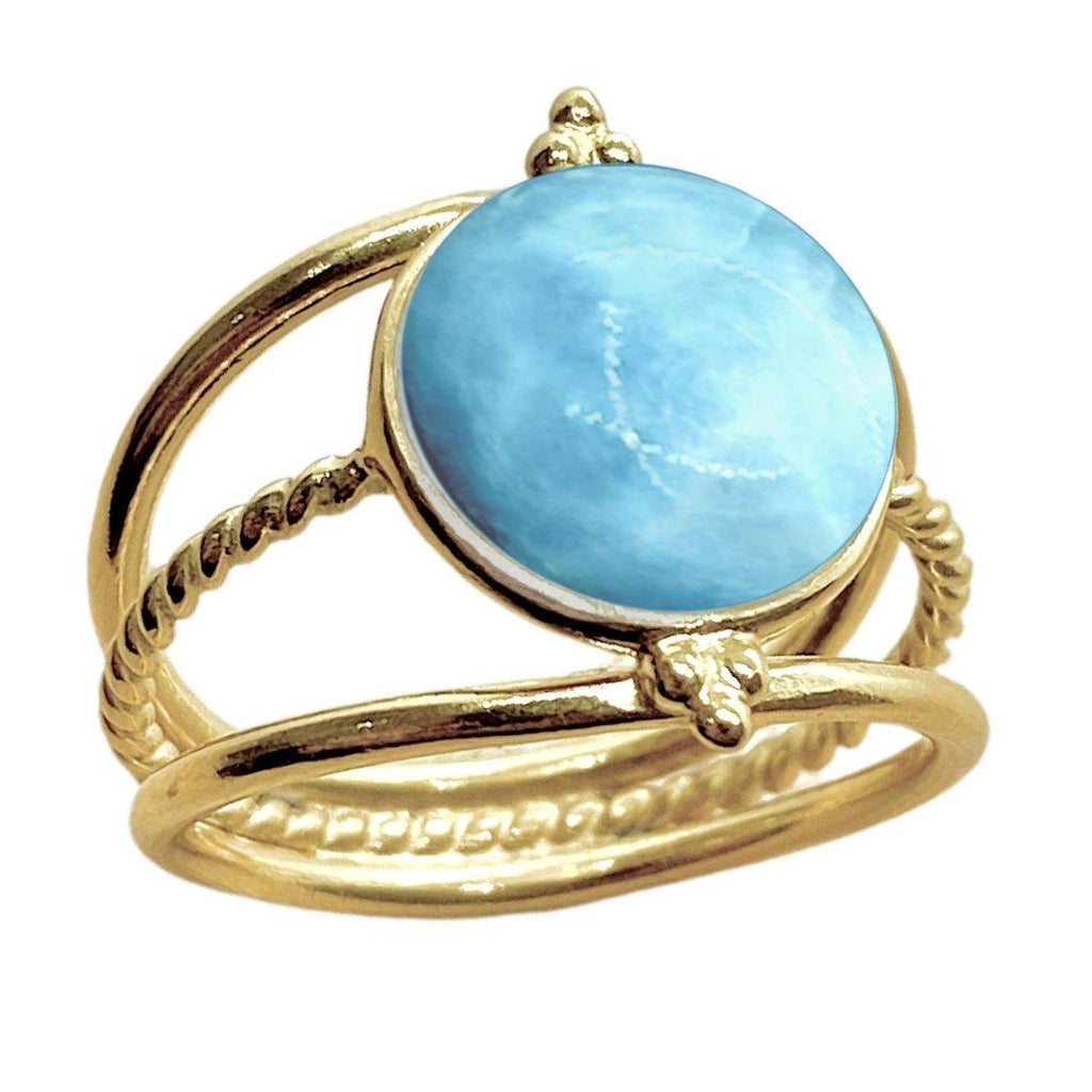 Laihas Free Spirit Gold Larimar Ring