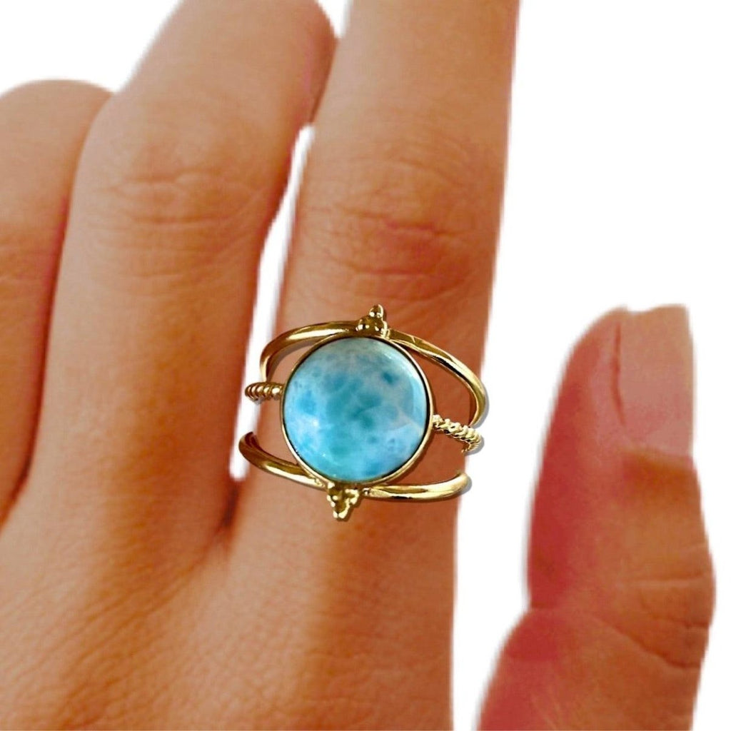 Laihas Free Spirit Gold Larimar Ring