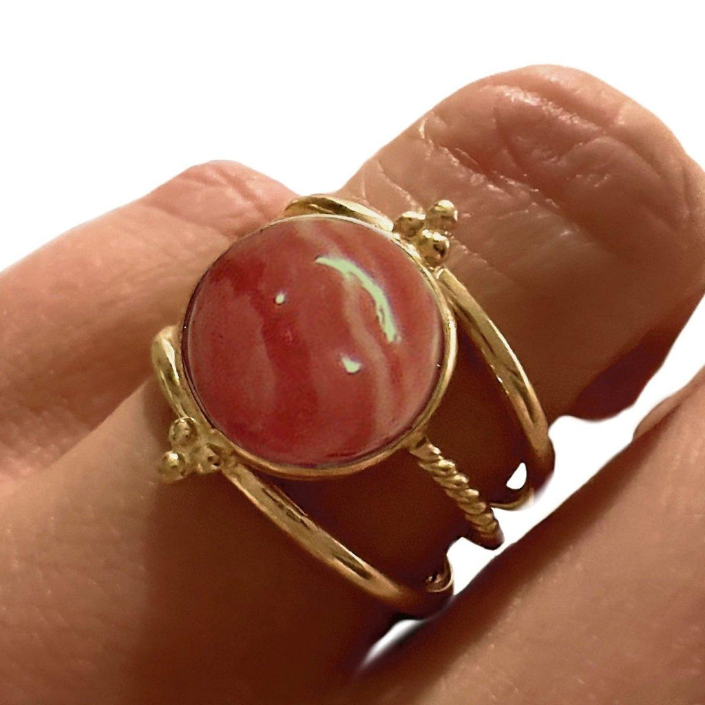 Laihas Free Spirit Gold Rhodochrosite Ring