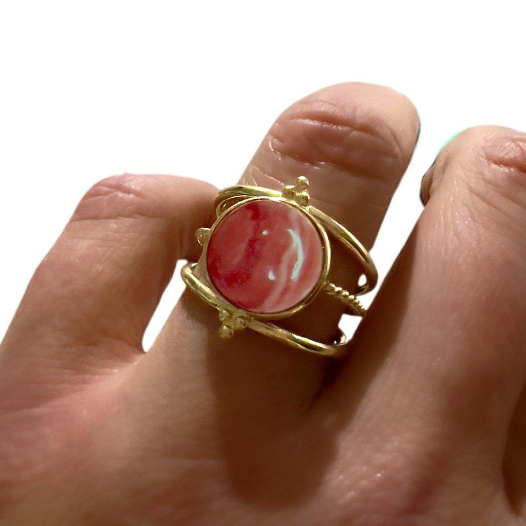 Laihas Free Spirit Gold Rhodochrosite Ring