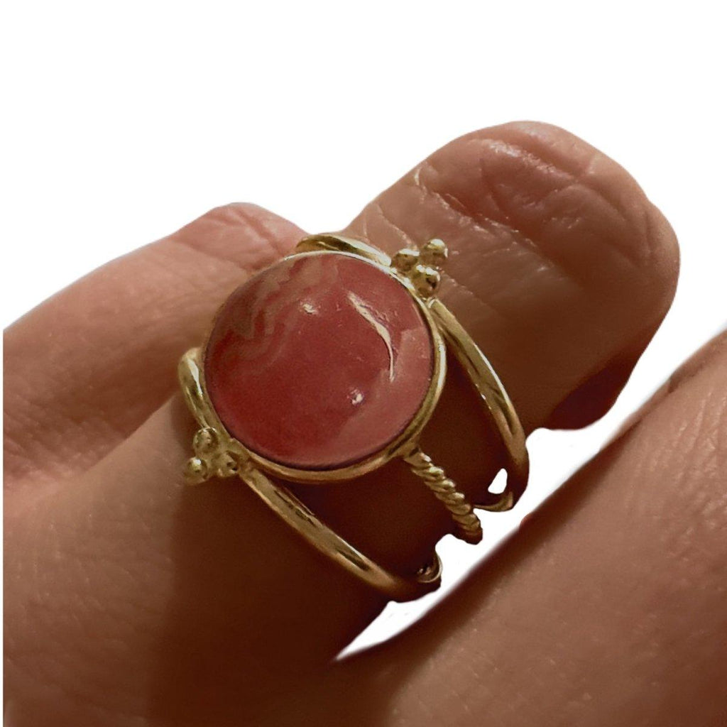 Laihas Free Spirit Gold Rhodochrosite Ring