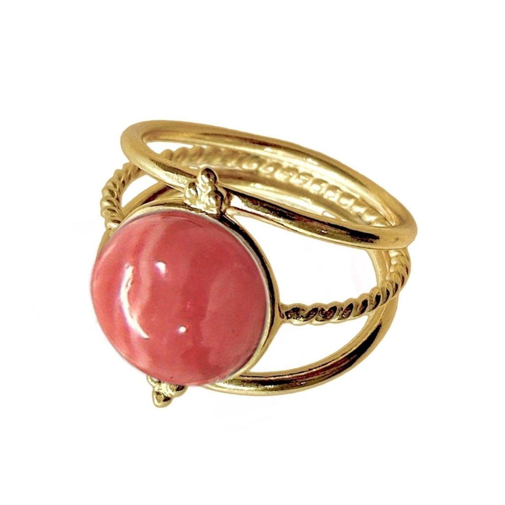 Laihas Free Spirit Gold Rhodochrosite Ring