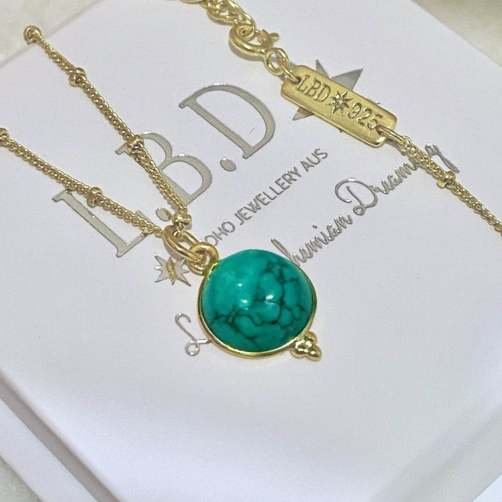 Laihas Free Spirit Gold Turquoise Necklace