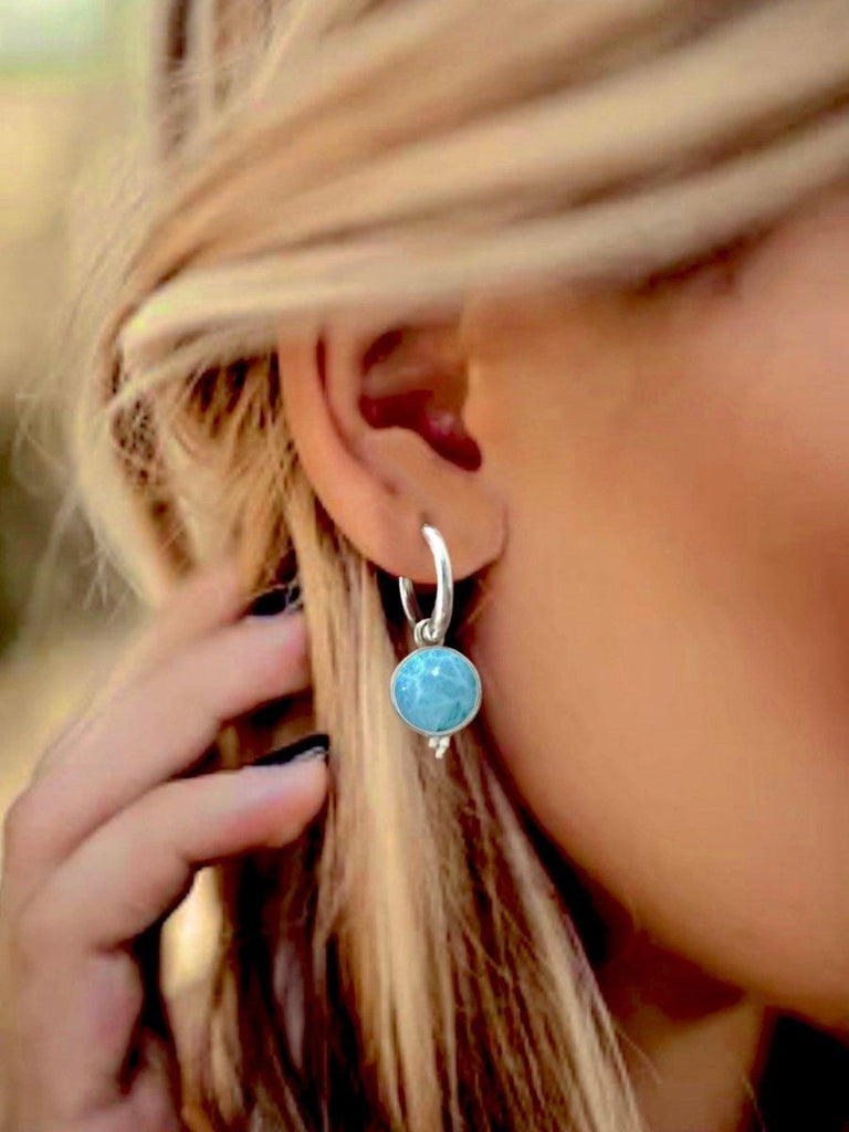 Laihas Free Spirit Larimar Hoop Earrings