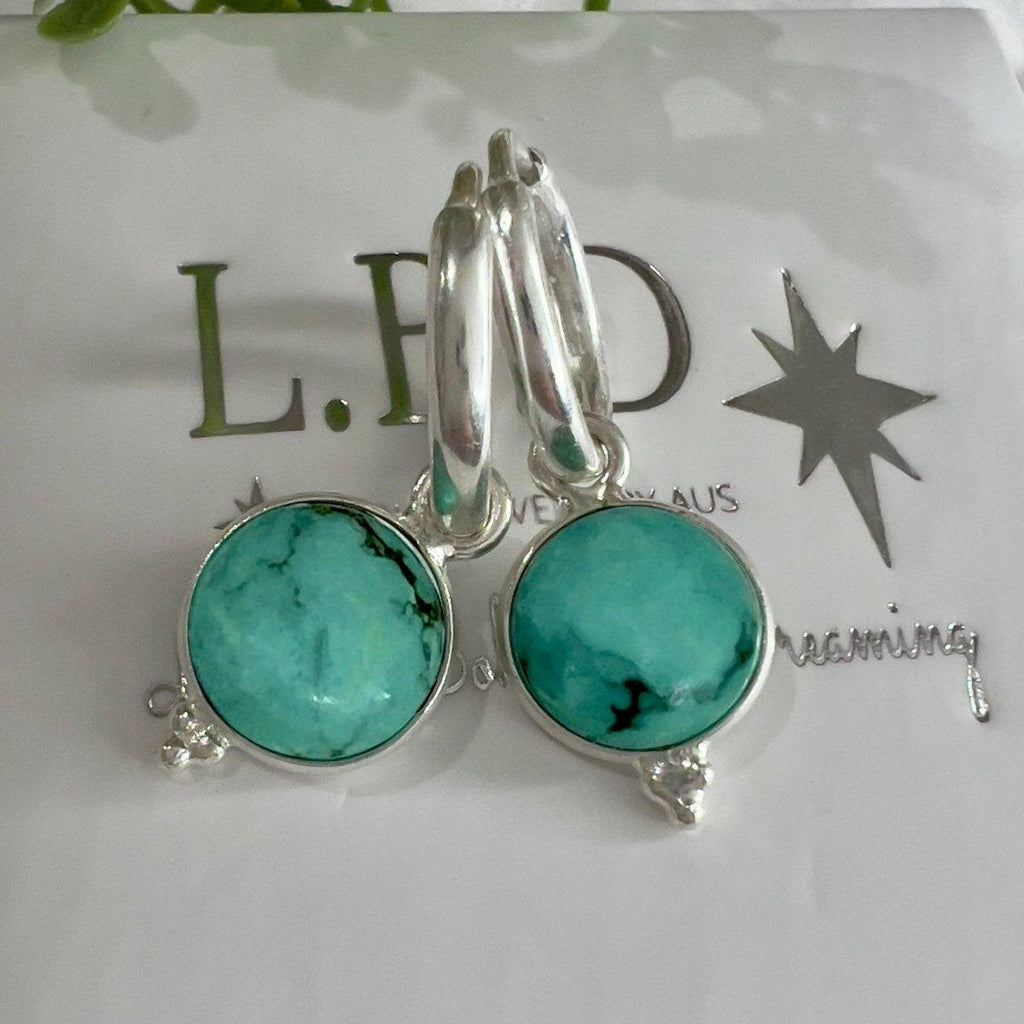 Laihas Free Spirit Turquoise Hoop Earrings