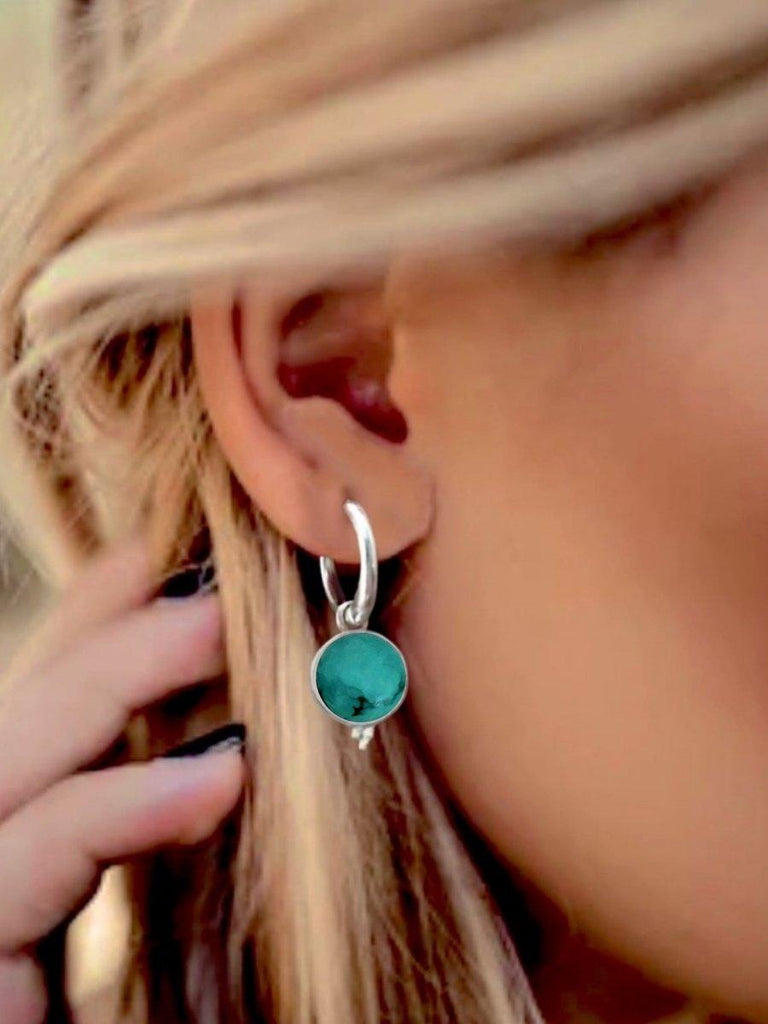 Laihas Free Spirit Turquoise Hoop Earrings