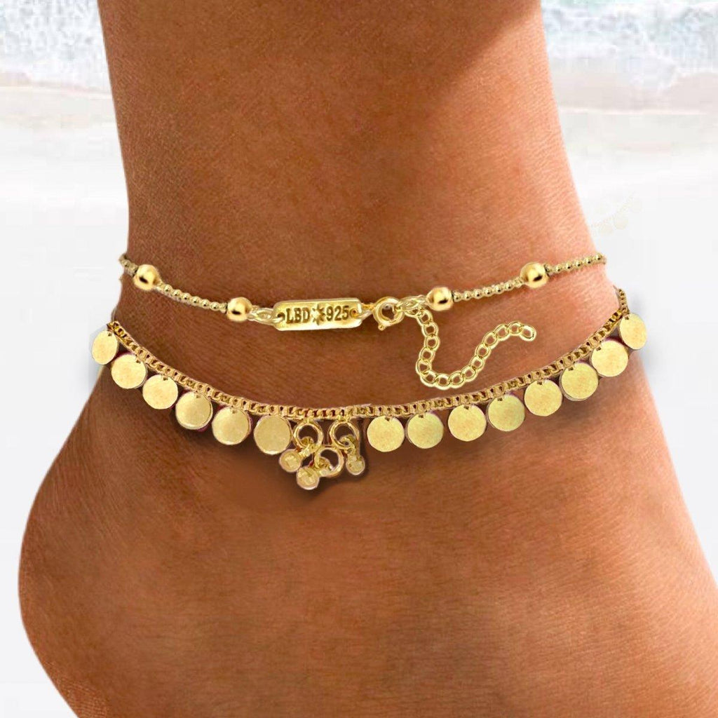 Laihas Gypsy Round Disk Gold Vermeil Anklet