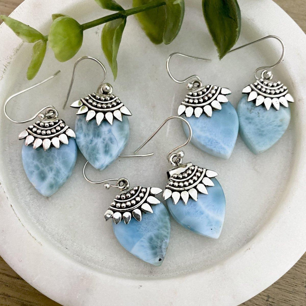 Laihas Handmade Harmonious Boho Larimar Earrings