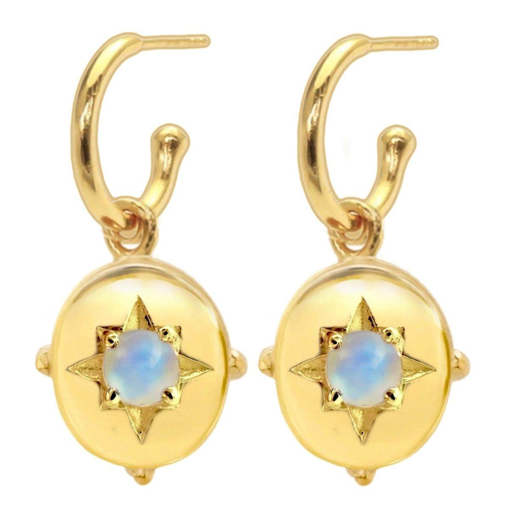 Laihas Hope & Guiding Light Gold Moonstone Hoop Earrings