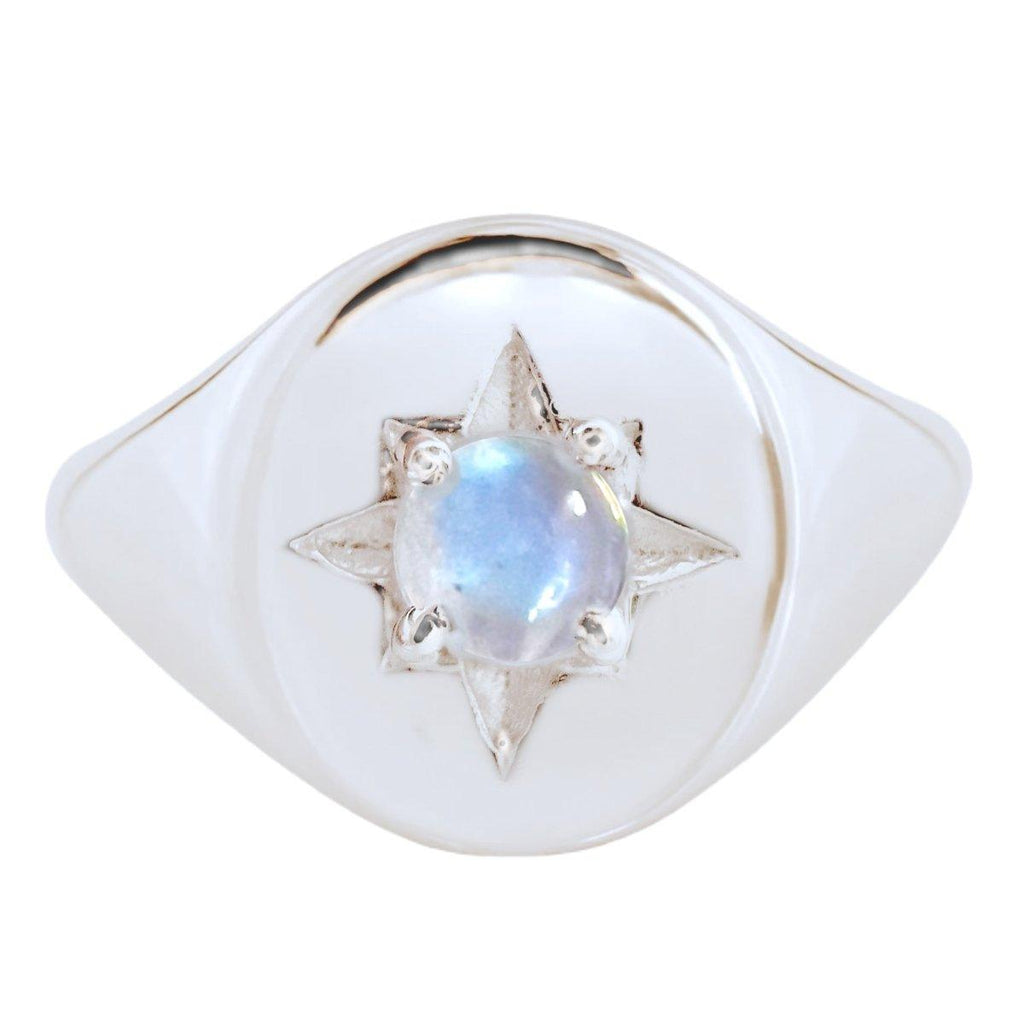 Laihas Hope & Guiding Light Moonstone Ring- Signet Ring