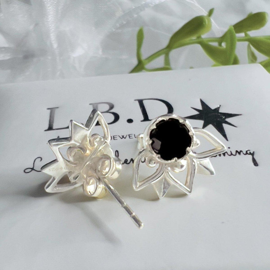 Laihas Inflorescence Black Onyx Stud Earrings