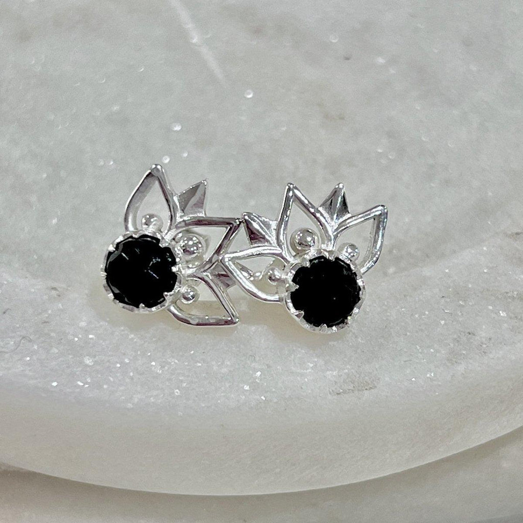 Laihas Inflorescence Black Onyx Stud Earrings