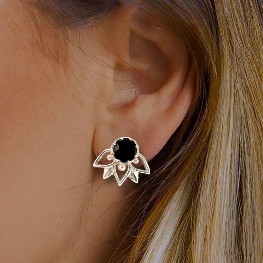 Laihas Inflorescence Black Onyx Stud Earrings