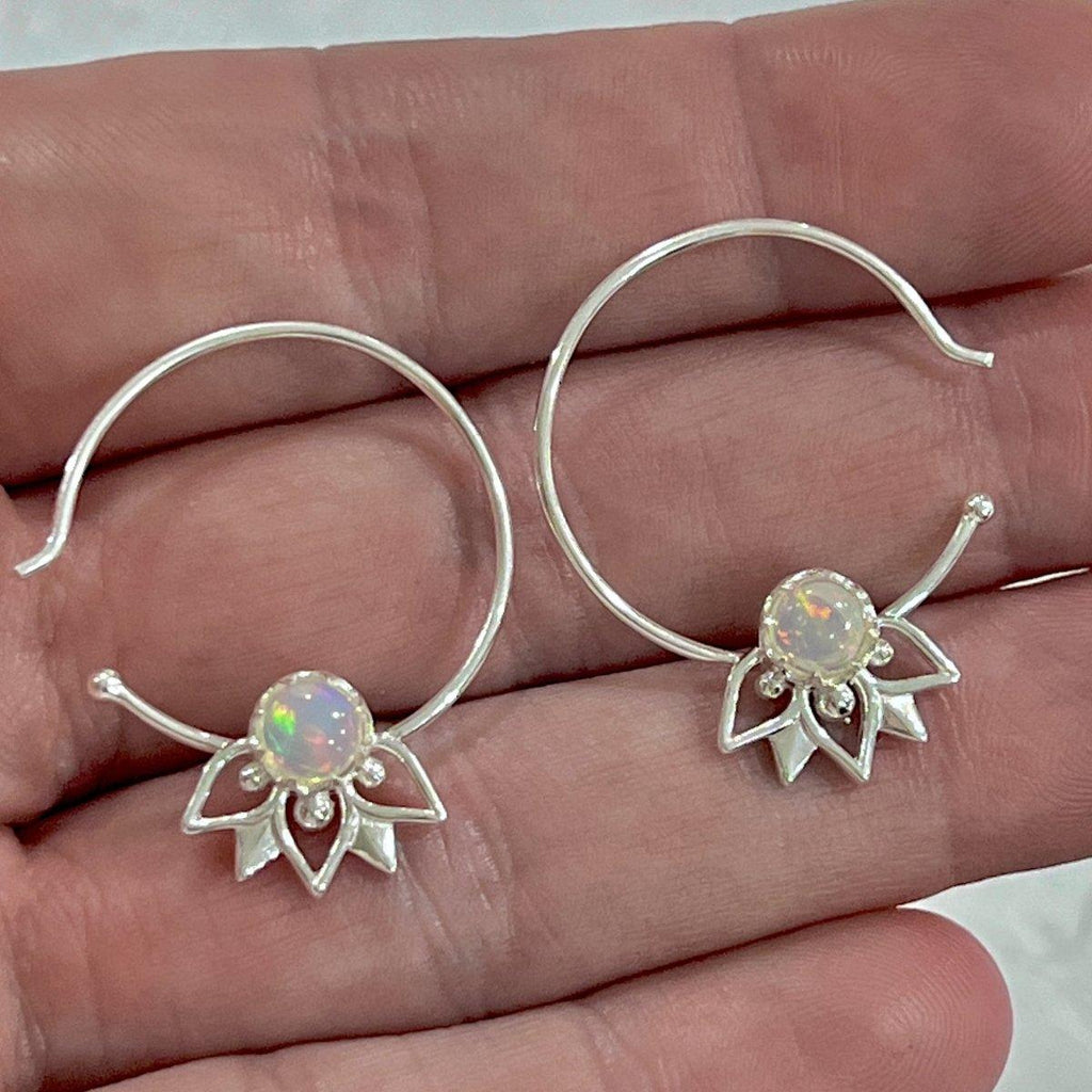 Laihas Inflorescence Genuine Opal Hoop Earrings