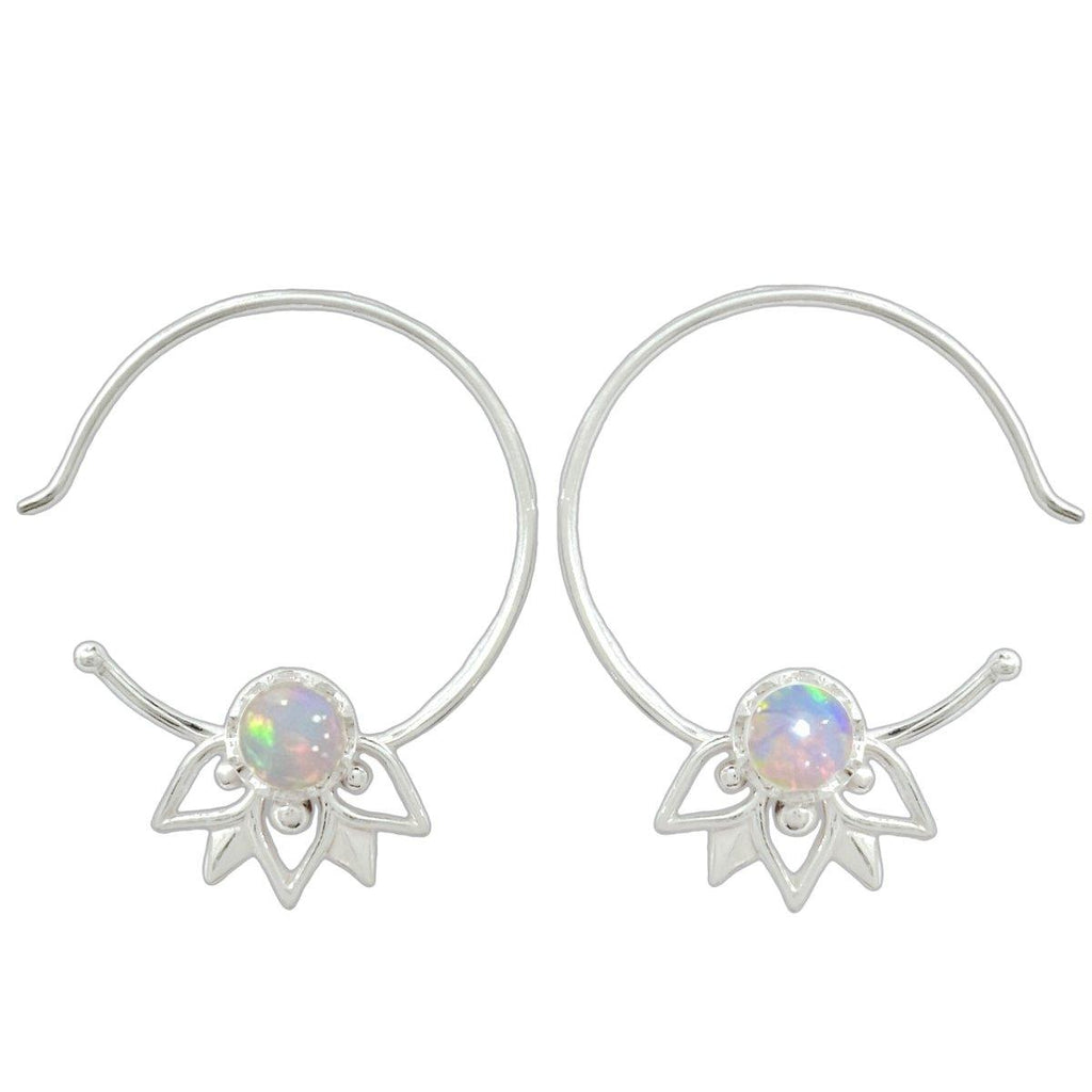 Laihas Inflorescence Genuine Opal Hoop Earrings