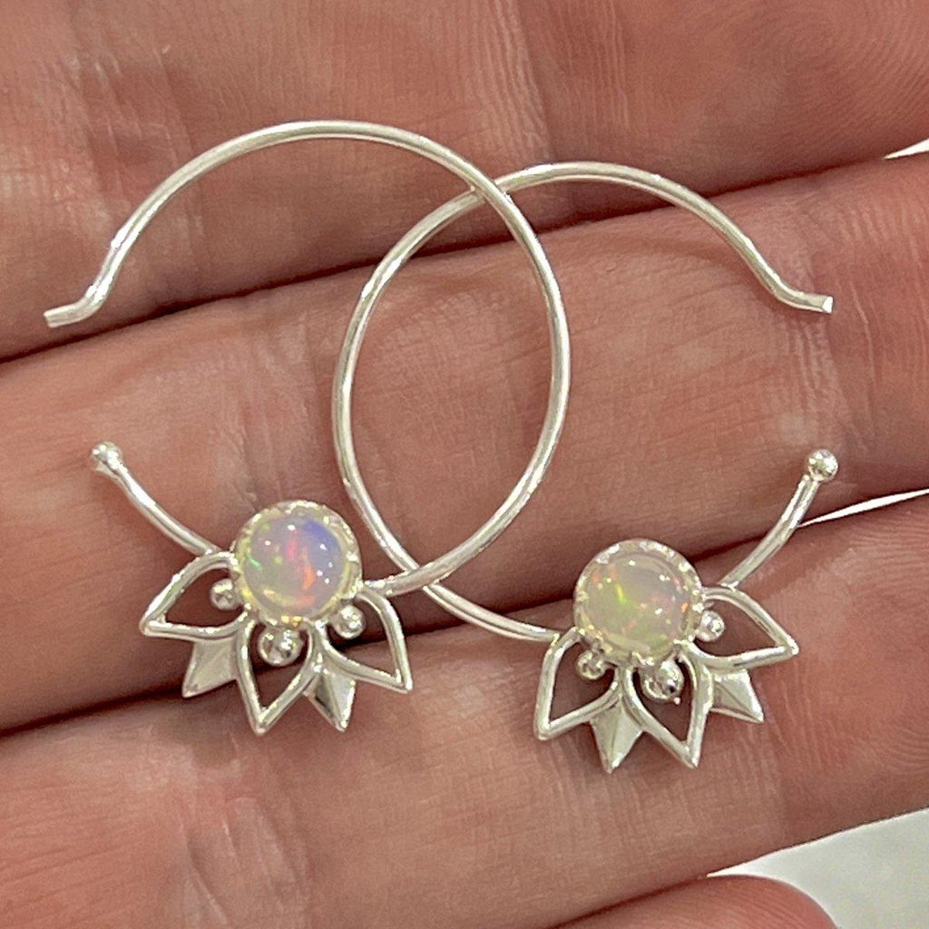 Laihas Inflorescence Genuine Opal Hoop Earrings