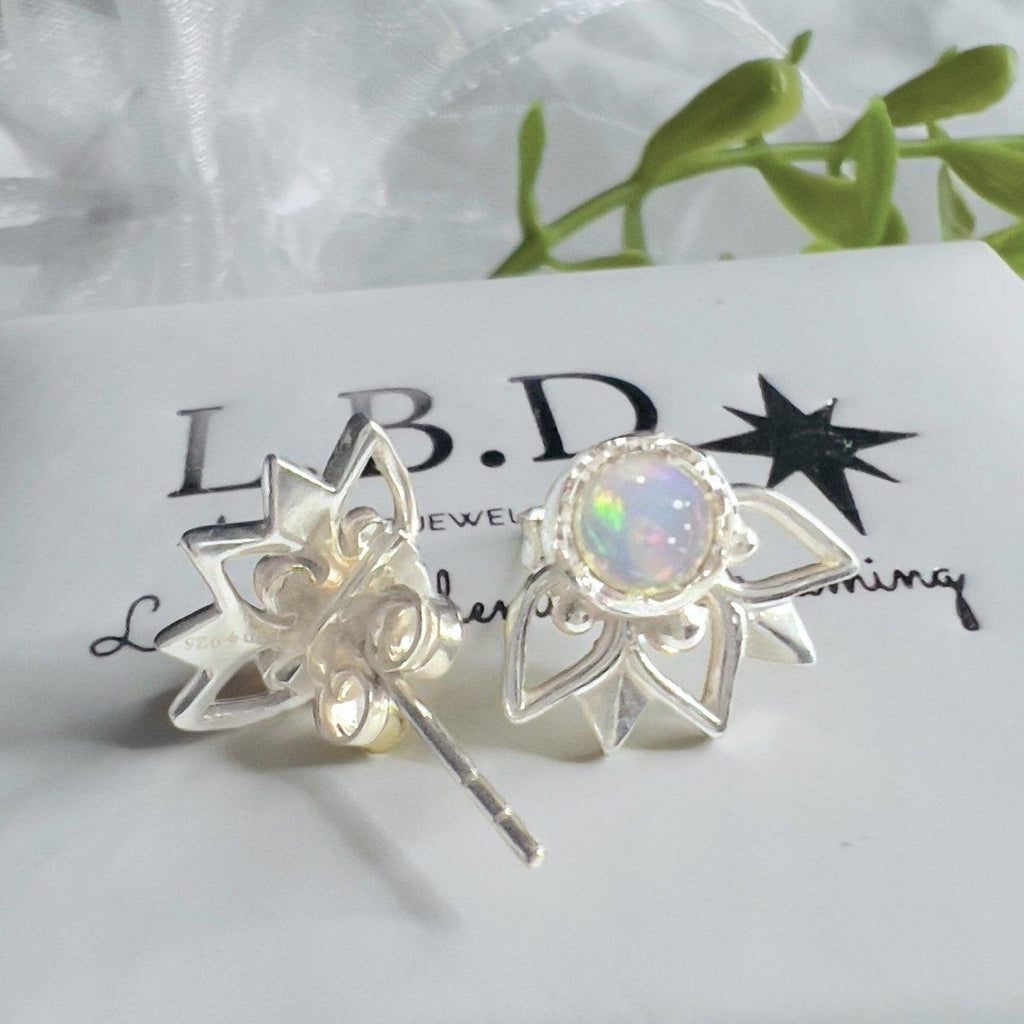 Laihas Inflorescence Genuine Opal Stud Earrings