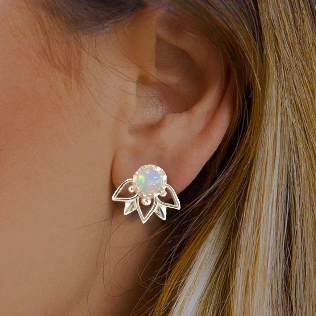 Laihas Inflorescence Genuine Opal Stud Earrings