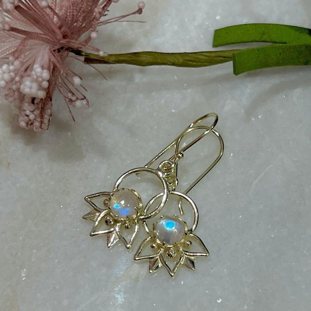 Laihas Inflorescence Gold Moonstone Earrings