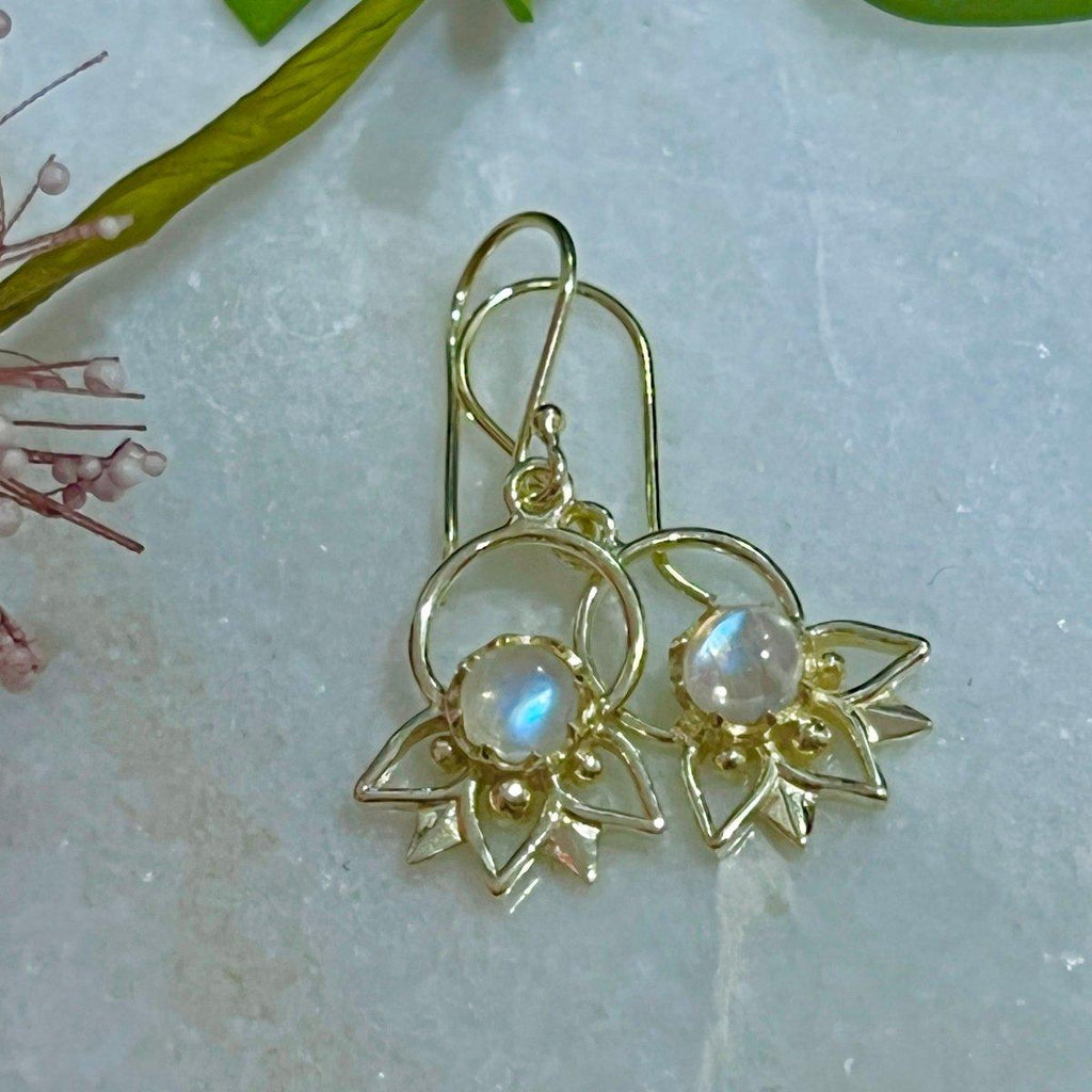 Laihas Inflorescence Gold Moonstone Earrings