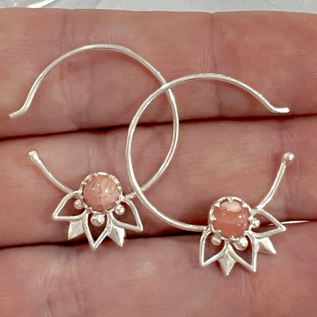 Laihas Inflorescence Rhodochrosite Hoop Earrings