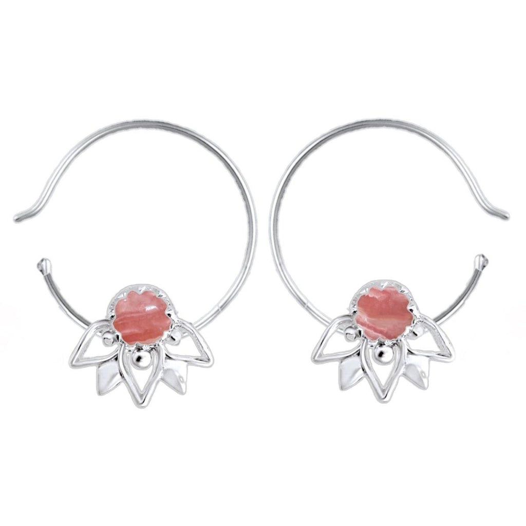 Laihas Inflorescence Rhodochrosite Hoop Earrings