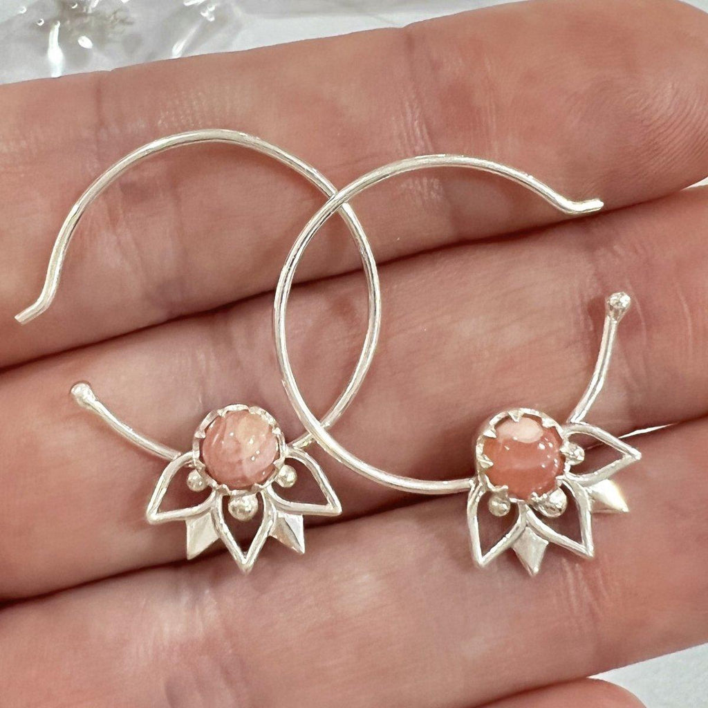 Laihas Inflorescence Rhodochrosite Hoop Earrings