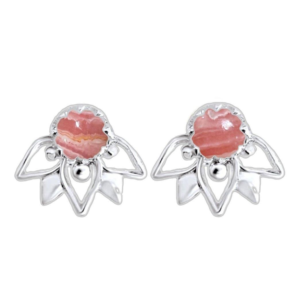 Laihas Inflorescence Rhodochrosite Stud Earrings