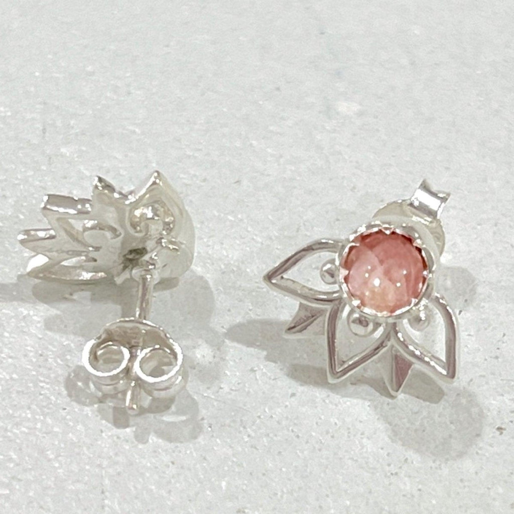 Laihas Inflorescence Rhodochrosite Stud Earrings