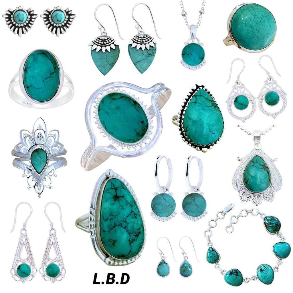 Laihas Inflorescence Turquoise Hoop Earrings