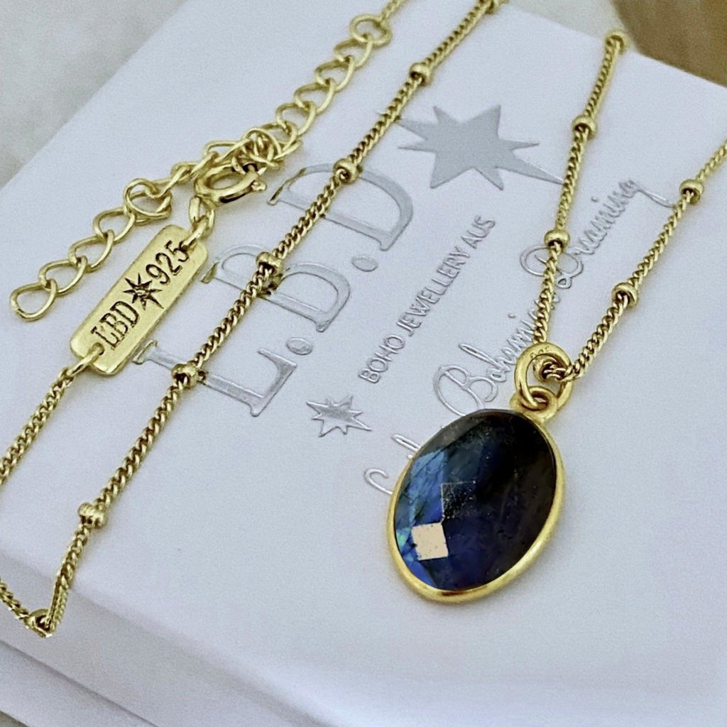 Laihas Iridescent Gold Labradorite Necklace