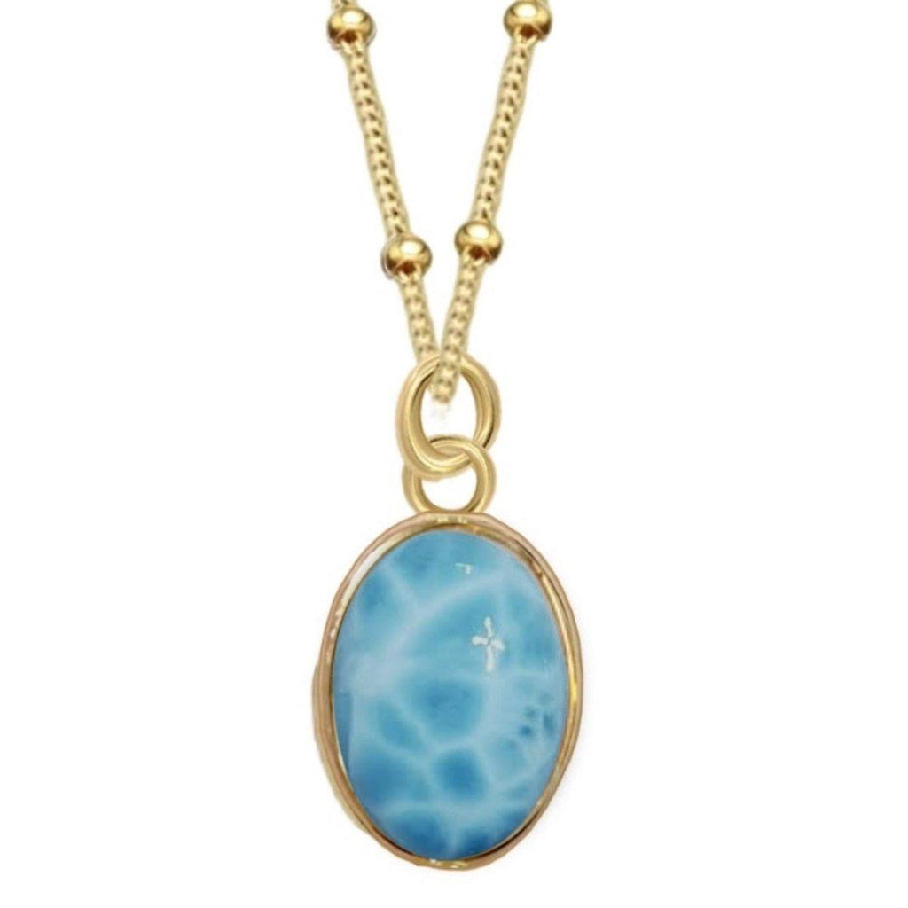 Laihas Iridescent Gold Larimar Necklace