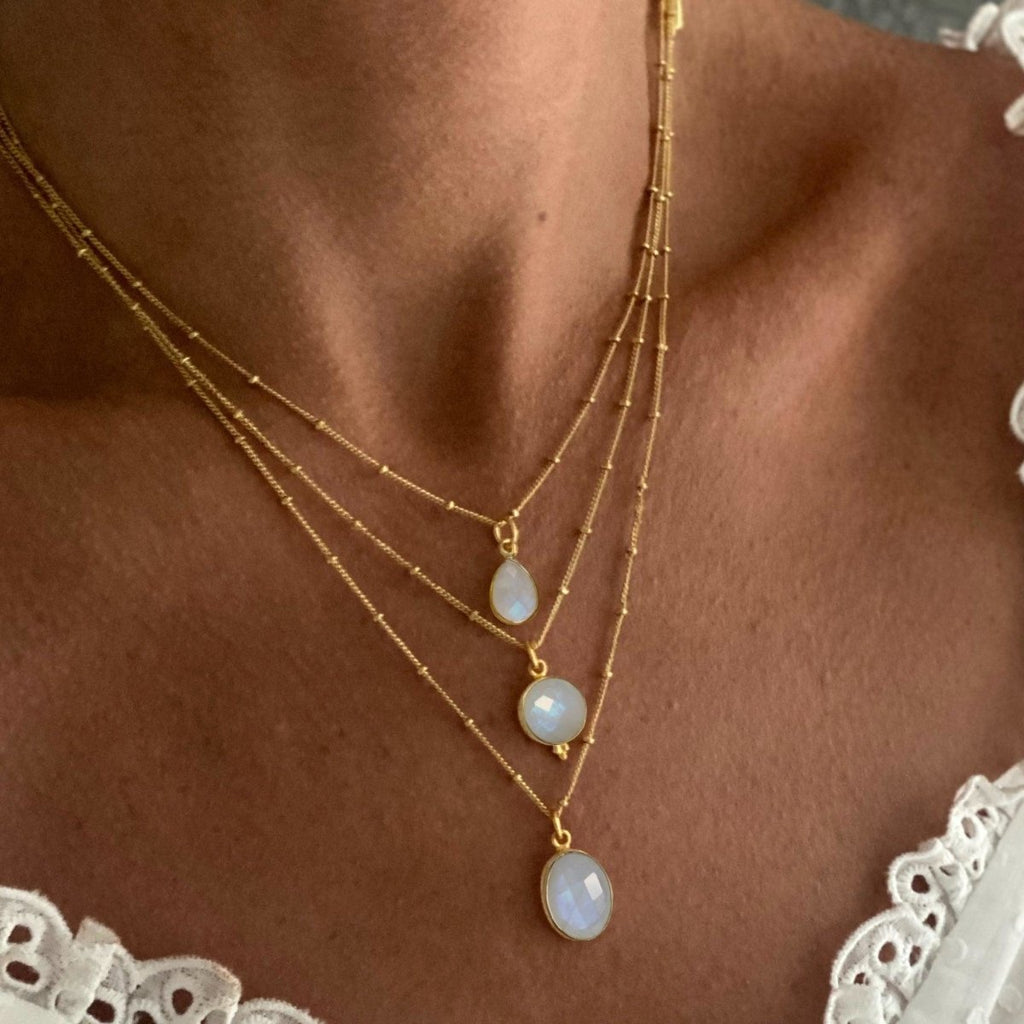 Laihas Iridescent Gold Moonstone Necklace