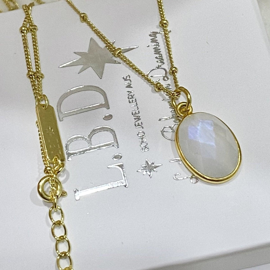 Laihas Iridescent Gold Moonstone Necklace